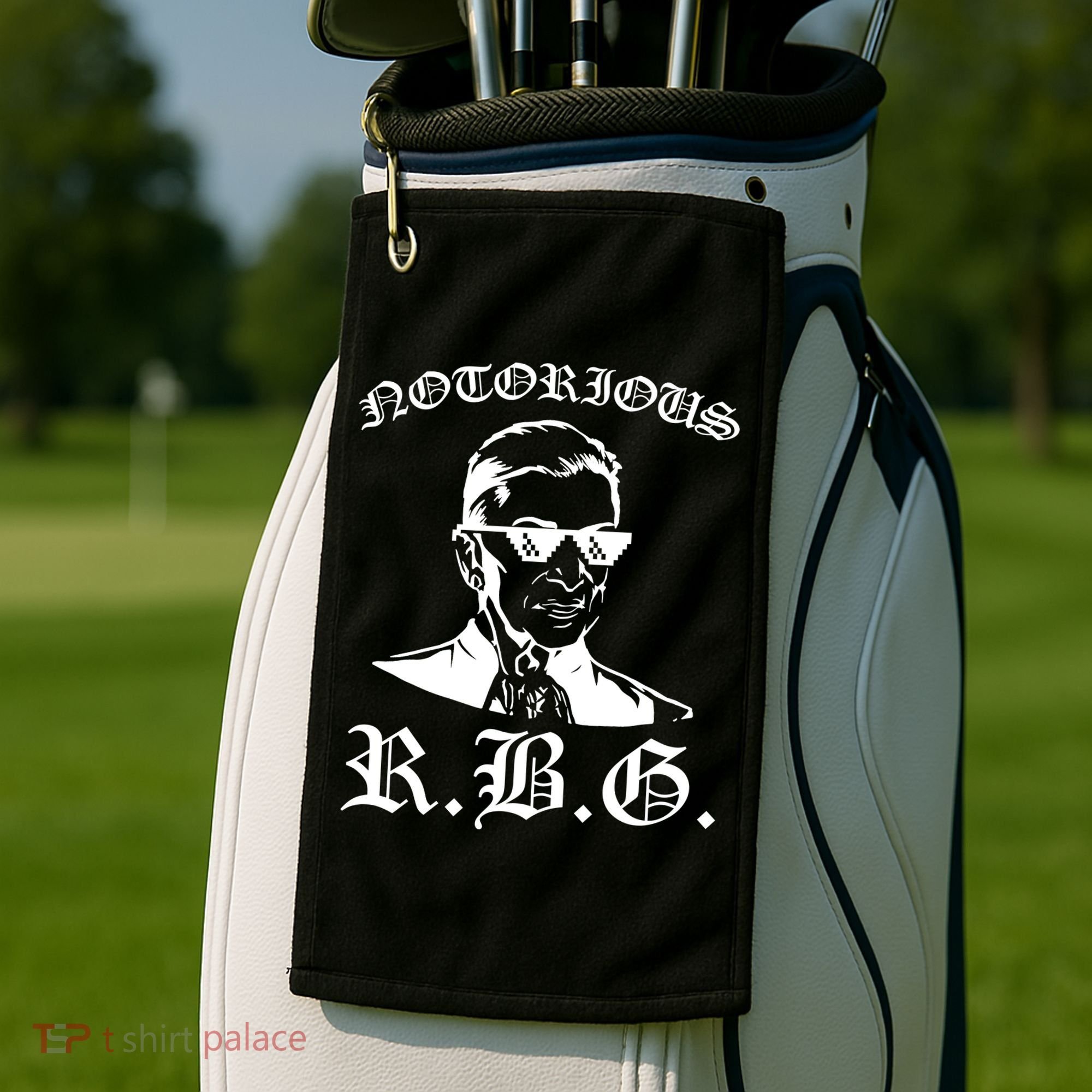 Notorious RBG Gangster Sunglasses Golf Towel