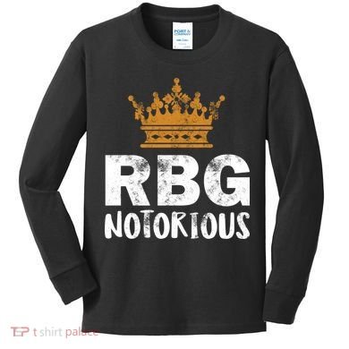 Notorious RBG Ginsburg Vintage Crown Kids Long Sleeve Shirt