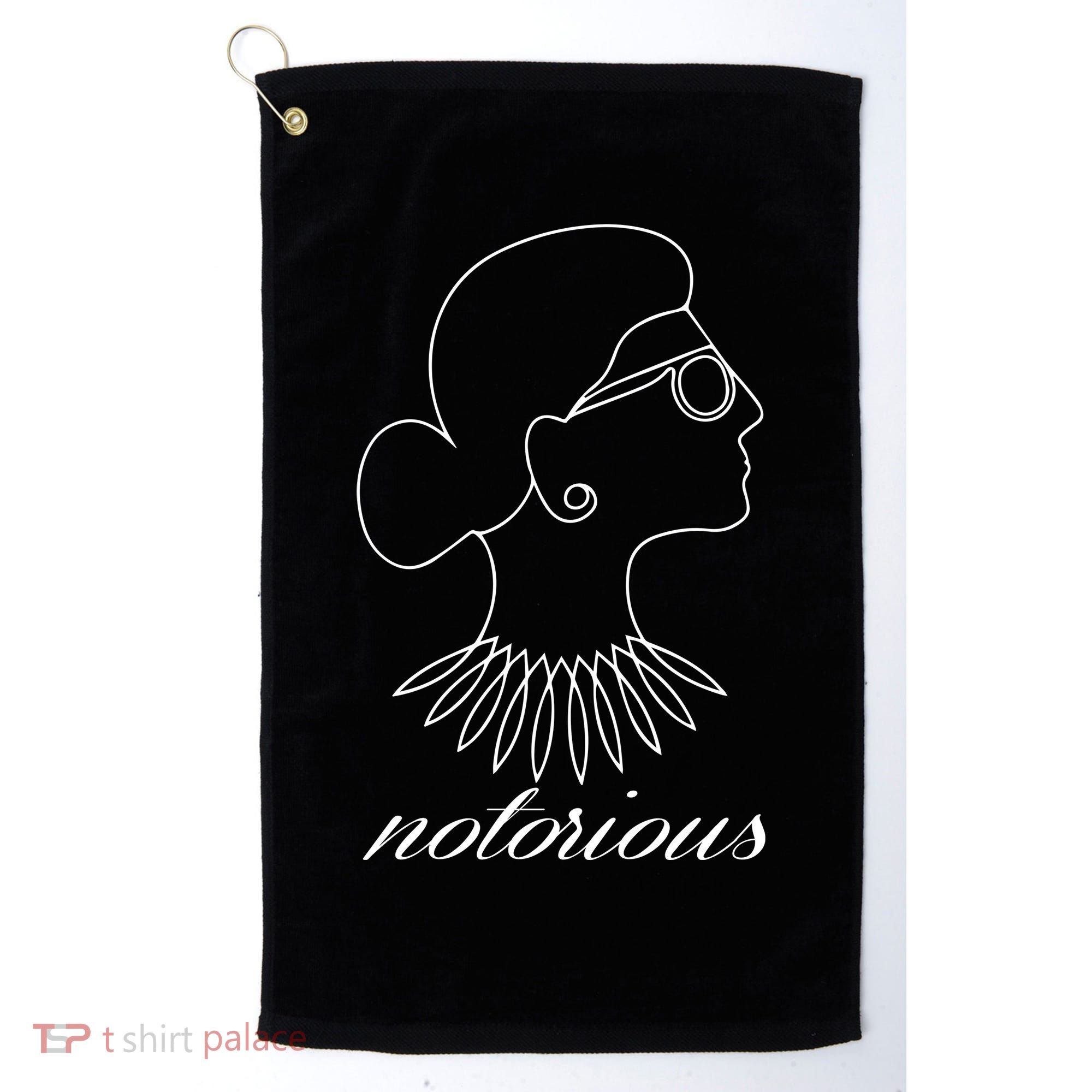 Notorious RBG Line Portrait Ruth Bader Ginsburg Golf Towel