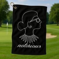Notorious RBG Line Portrait Ruth Bader Ginsburg Golf Towel thumb 1