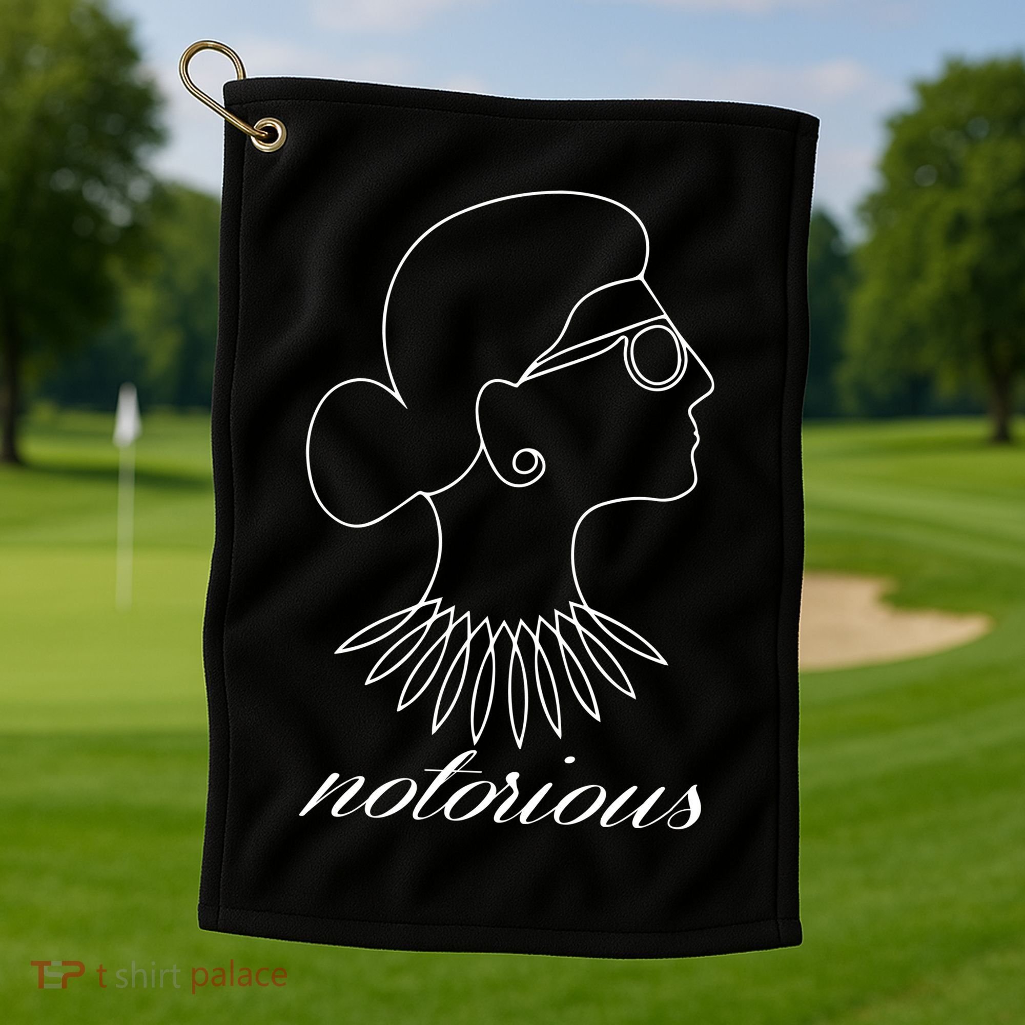 Notorious RBG Line Portrait Ruth Bader Ginsburg Golf Towel