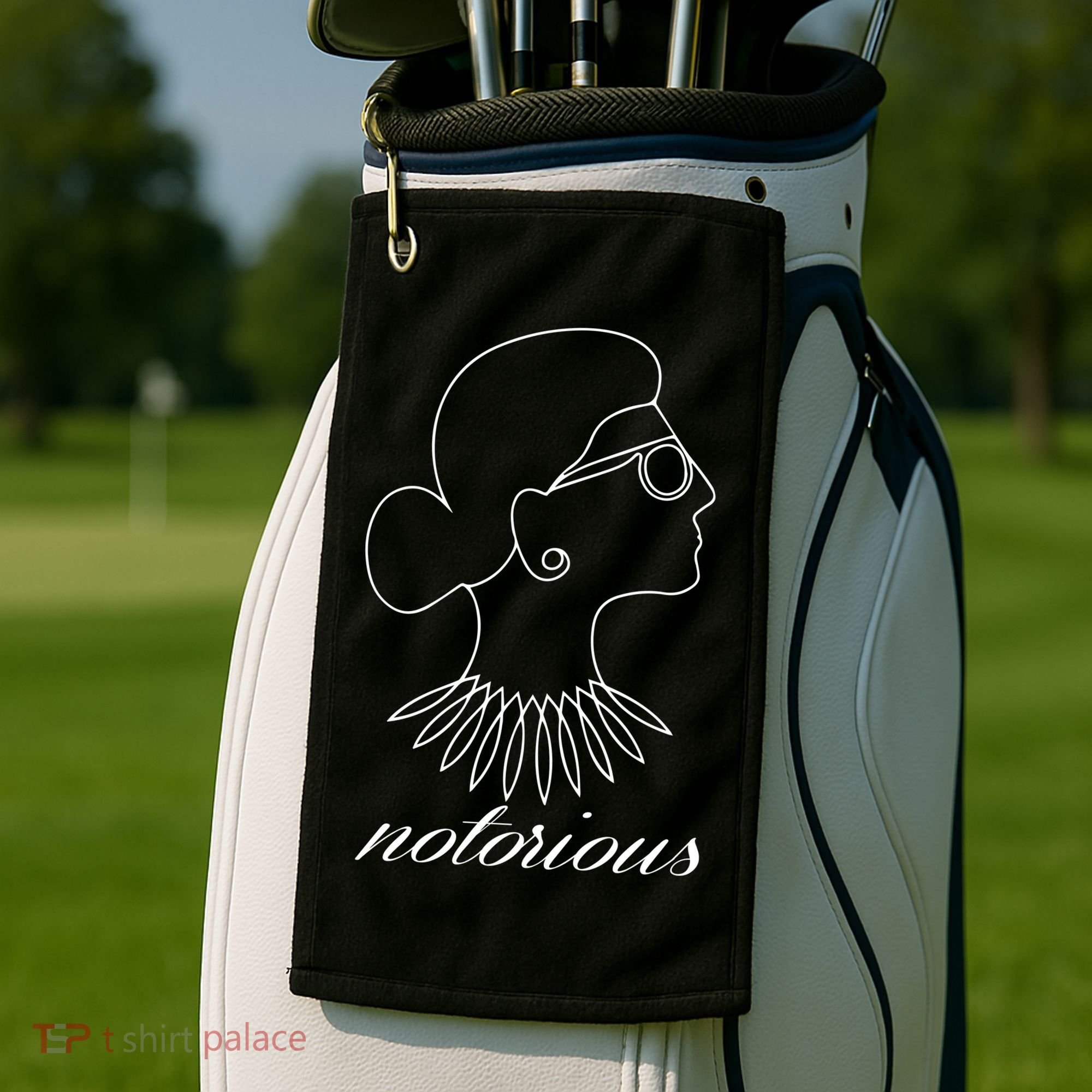 Notorious RBG Line Portrait Ruth Bader Ginsburg Golf Towel