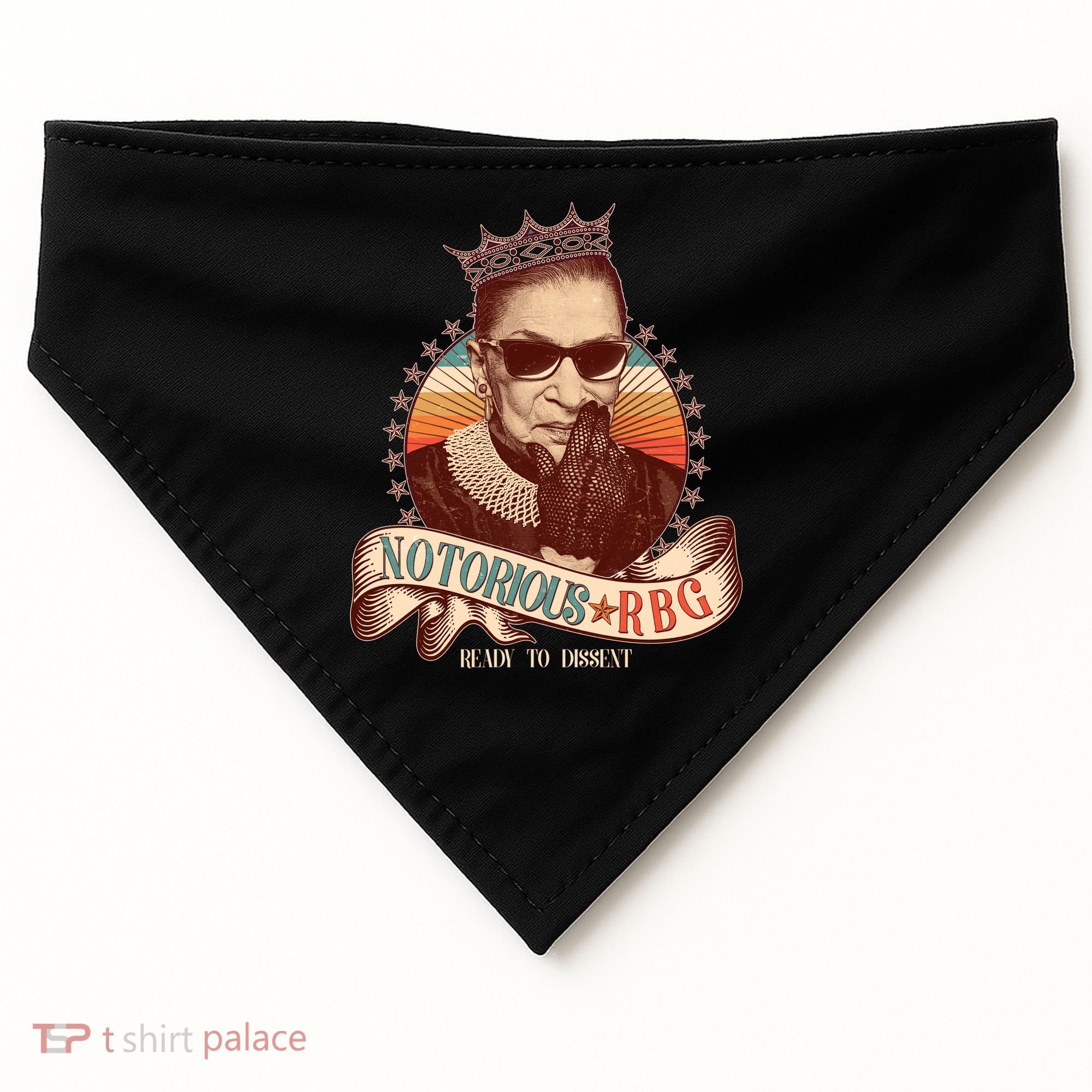 Notorious RBG Ready To Dissent Ruth Bader Ginsburg USA-Made Doggie Bandana