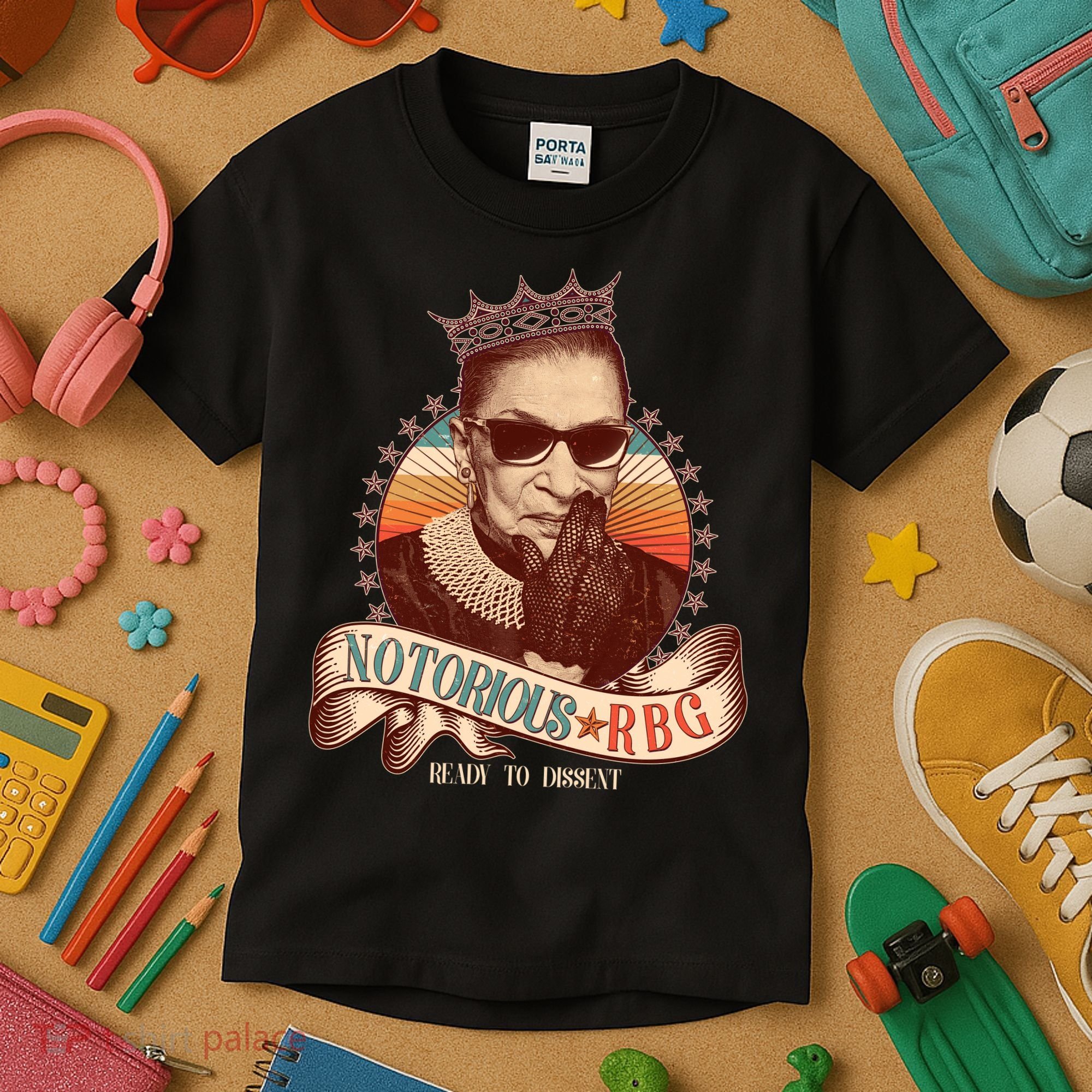 Notorious RBG Ready To Dissent Ruth Bader Ginsburg Kids T-Shirt