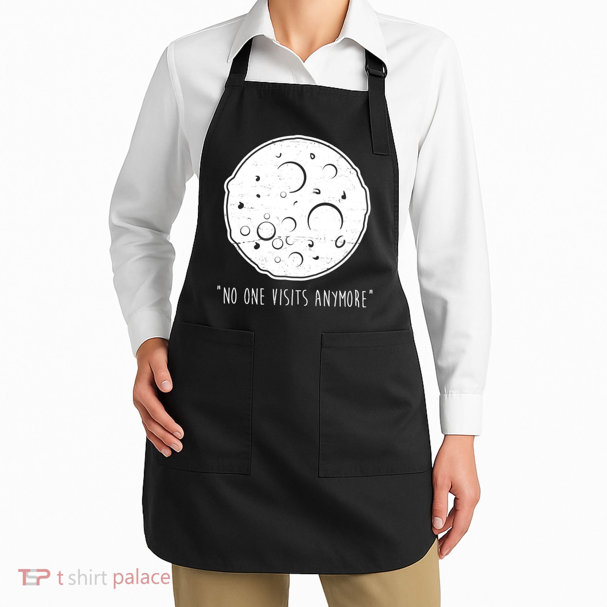 No One Visits Anymore Moon Space Apron