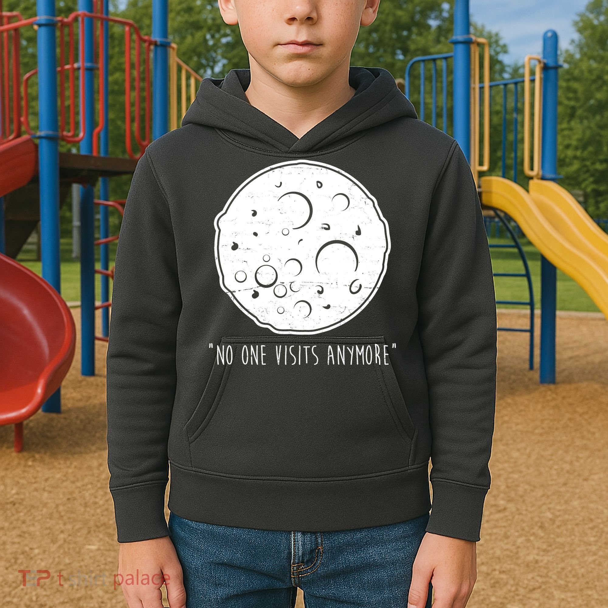 No One Visits Anymore Moon Space Kids Hoodie