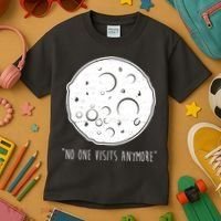 No One Visits Anymore Moon Space Kids T-Shirt thumb 3
