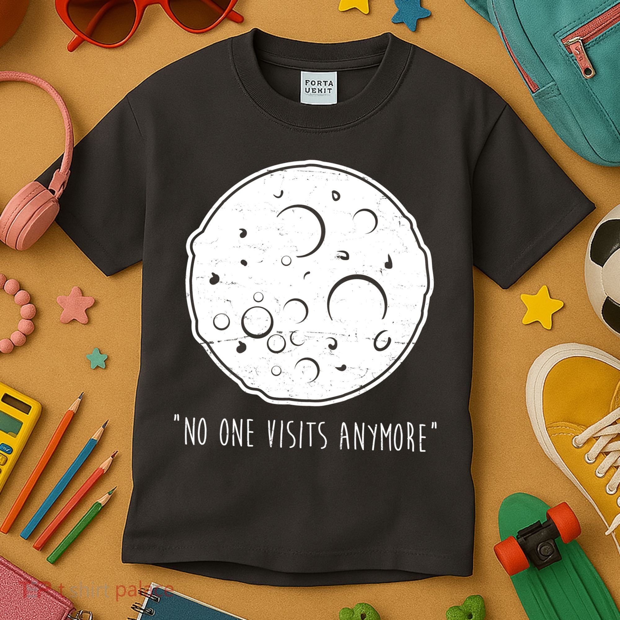 No One Visits Anymore Moon Space Kids T-Shirt