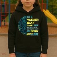 November Birthday Guy Has 3 Sides Sweet Funny Crazy  Kids Hoodie thumb 3