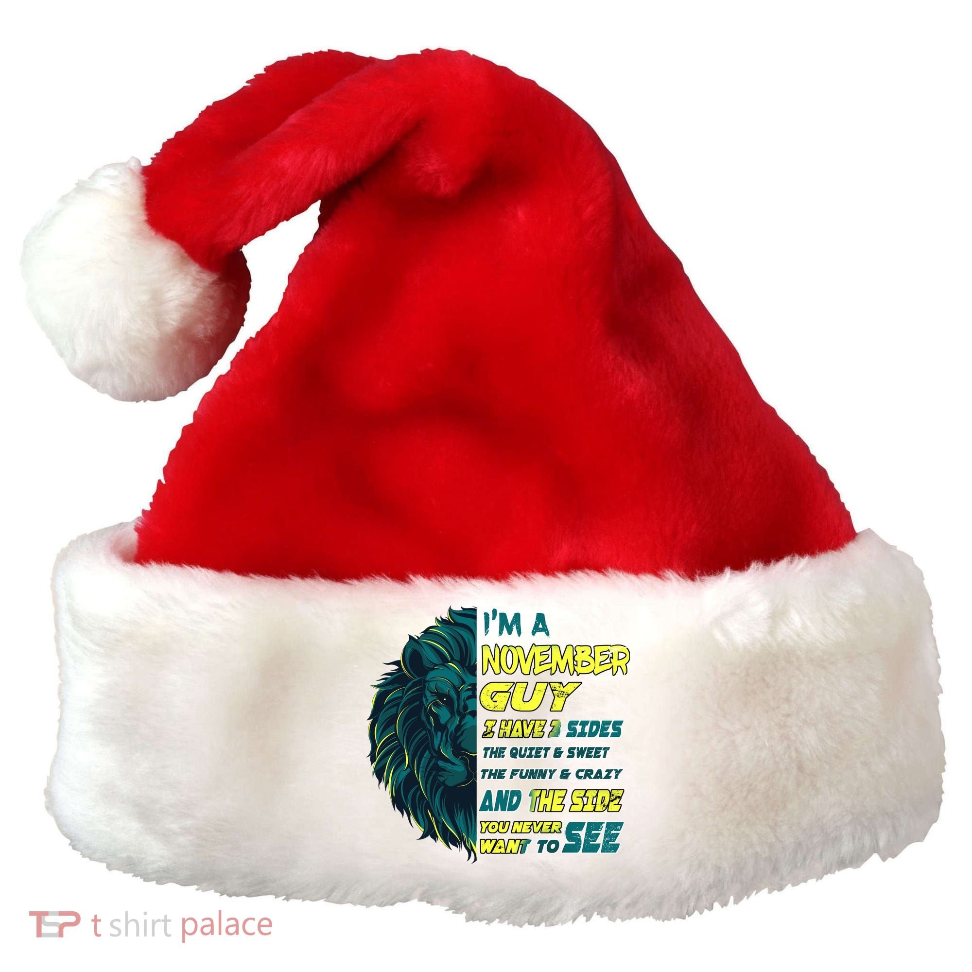 November Birthday Guy Has 3 Sides Sweet Funny Crazy  Santa Hat