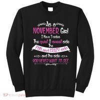 November Girl Sweet But Crazy Funny Birthday Sweatshirt thumb 0