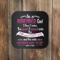 November Girl Sweet But Crazy Funny Birthday Coaster thumb 0