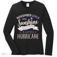 November Girls Are Sunshine Mixed With Hurricane Women's Long Sleeve Shirt thumb 0