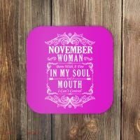 November Woman Funny Birthday Coaster thumb 0