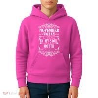 November Woman Funny Birthday Kids Hoodie thumb 4