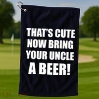Now Bring Your Uncle a Beer Golf Towel thumb 1