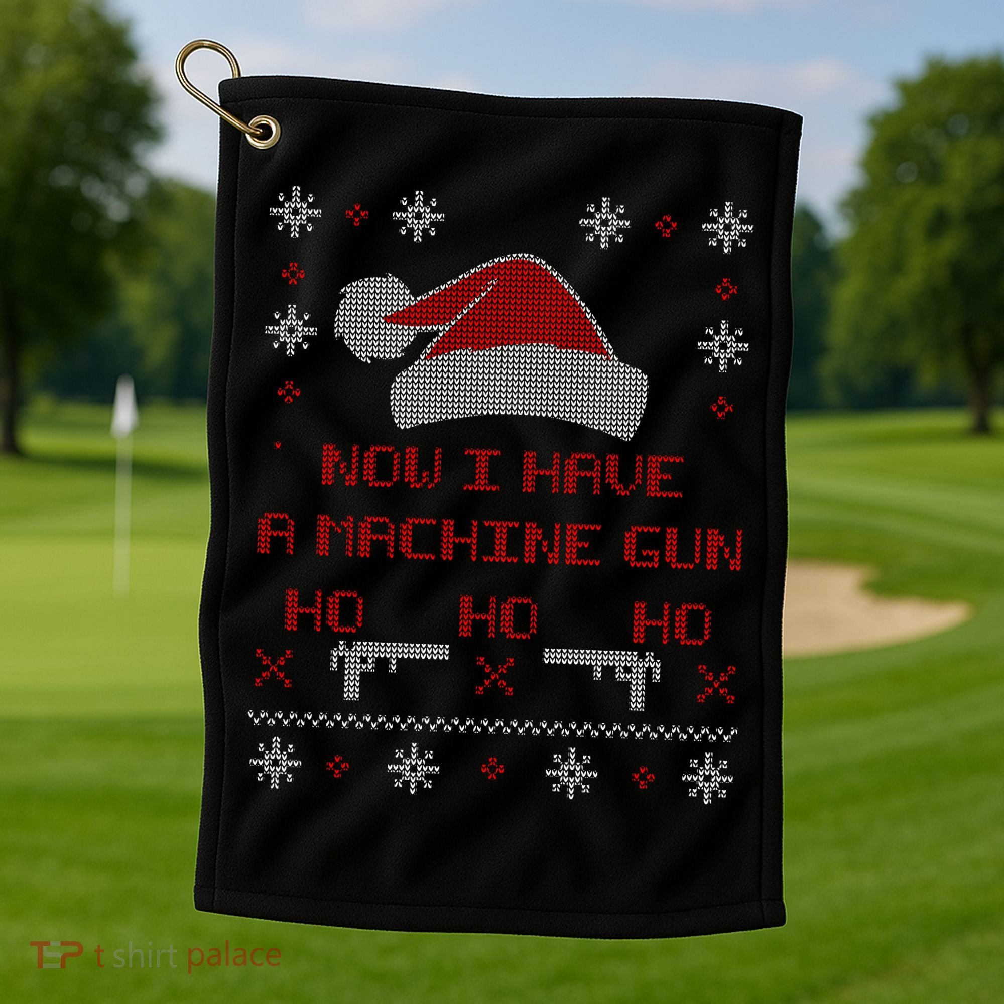 Now I Have A Machine Gun Ho HJo Ho X-Mas Golf Towel