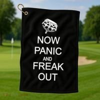 Now Panic and Freak Out Golf Towel thumb 1