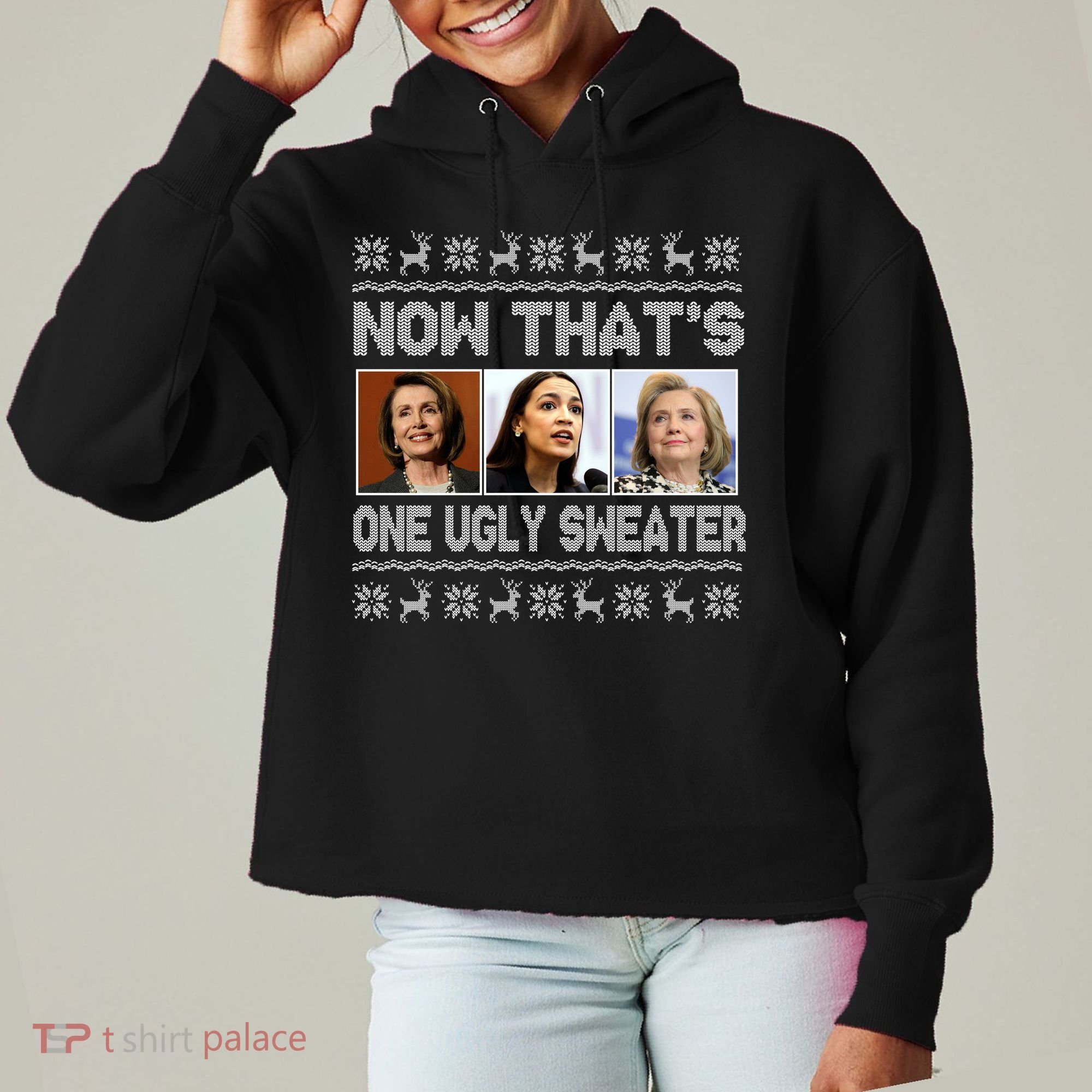 Now That's One Ugly Christmas Sweater Ladies Heavyweight Boxy Pullover Hoodie
