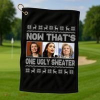 Now That's One Ugly Christmas Sweater Golf Towel thumb 1