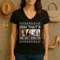 Now That's One Ugly Christmas Sweater Women's V-Neck T-Shirt thumb 3