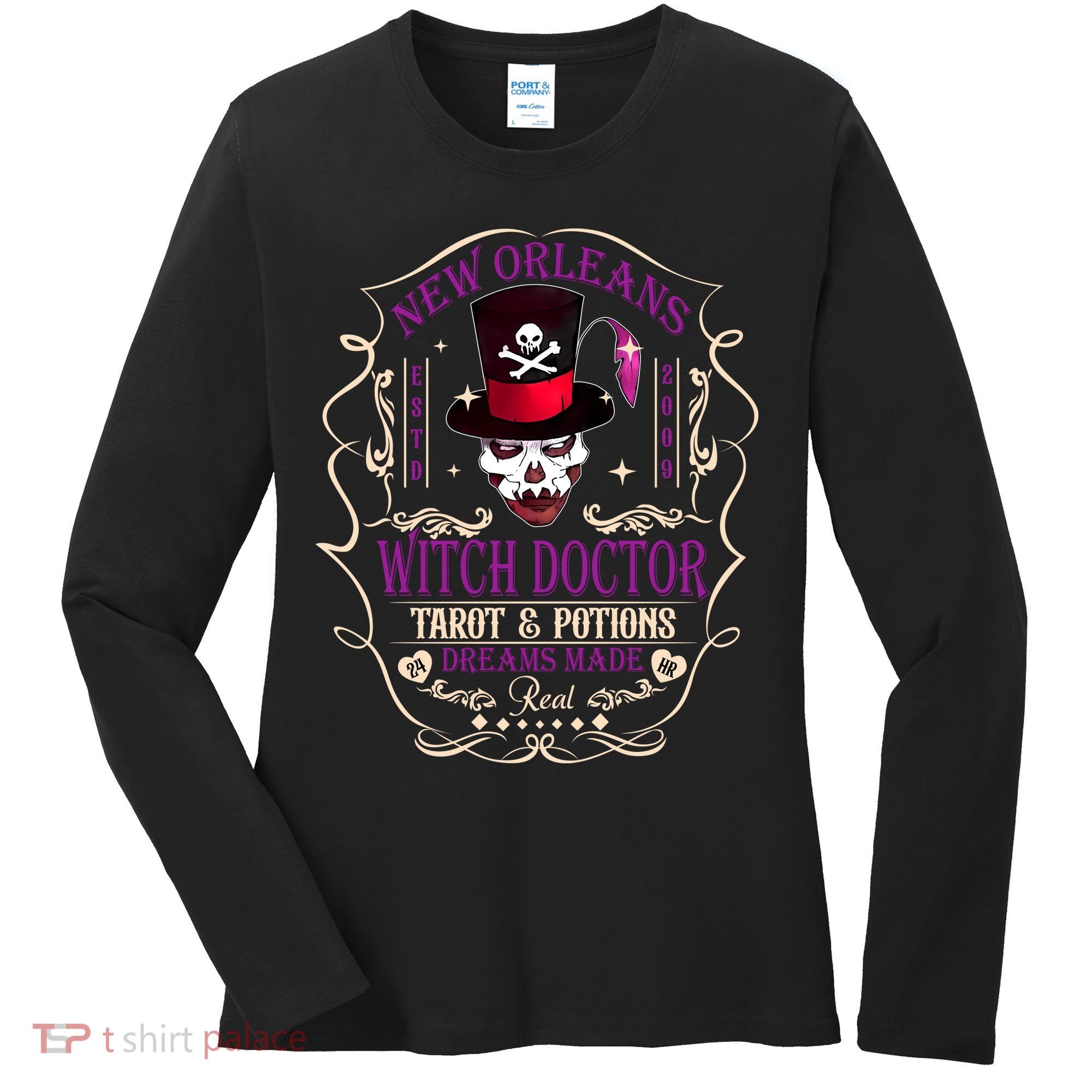 New Orleans Witch Doctor Dr Facilier Villain Women's Long Sleeve Shirt