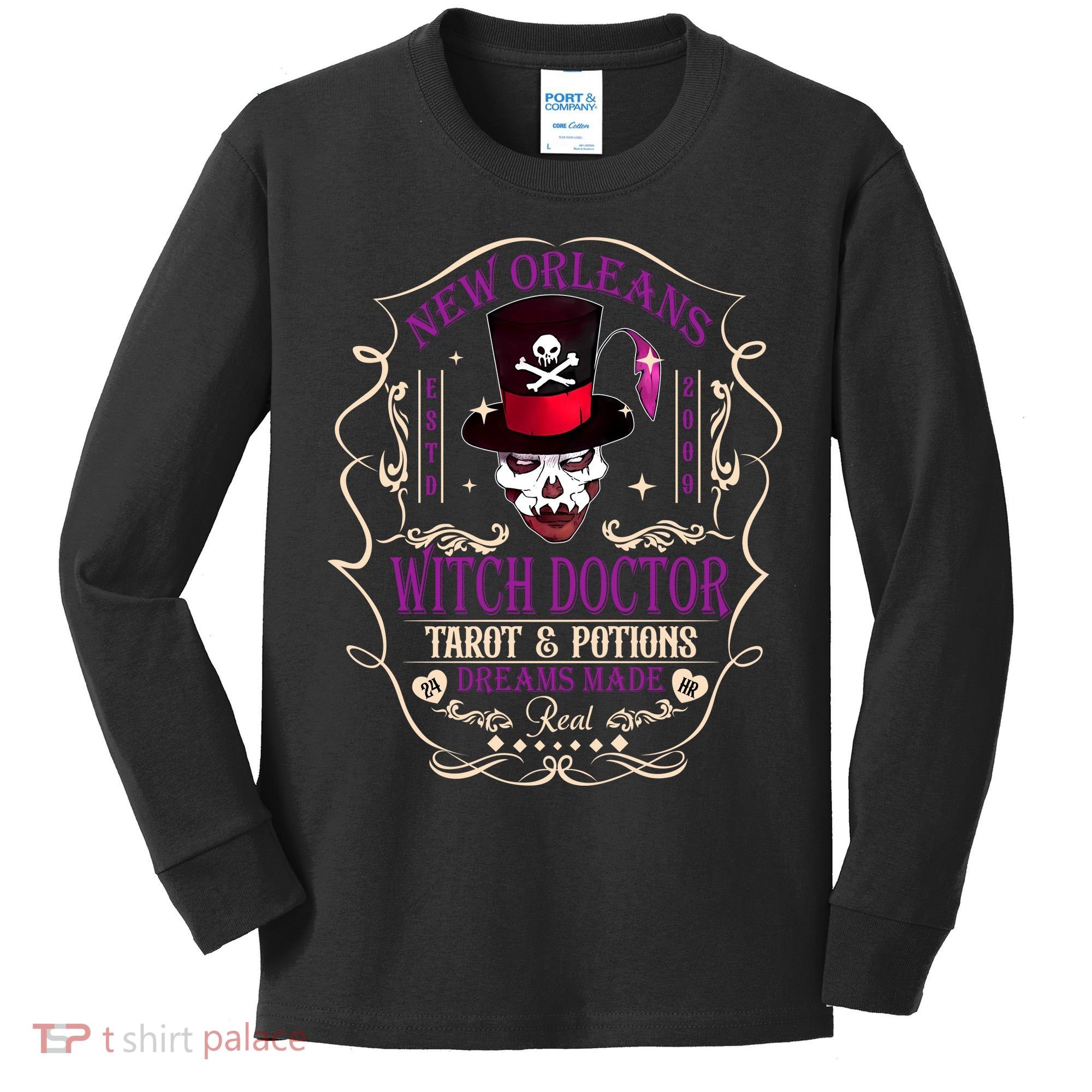 New Orleans Witch Doctor Dr Facilier Villain Kids Long Sleeve Shirt