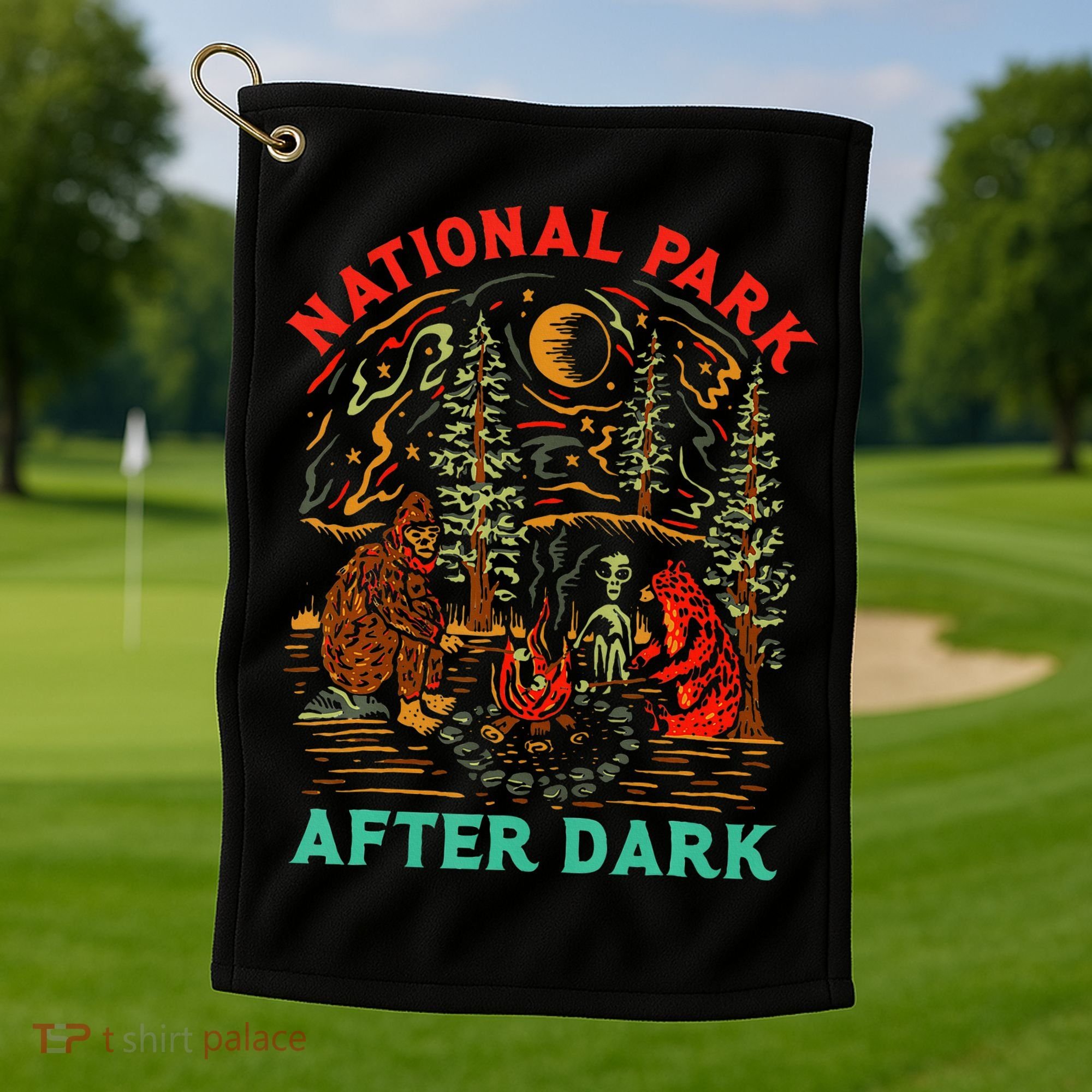 National Park After Dark Funny Golf Towel