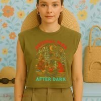 National Park After Dark Funny Garment-Dyed Women's Muscle Tee thumb 4