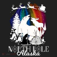 North Pole Alaska Aurora Borealis Christmas Town Souvenir Gift Women's Sweatshirt thumb 2