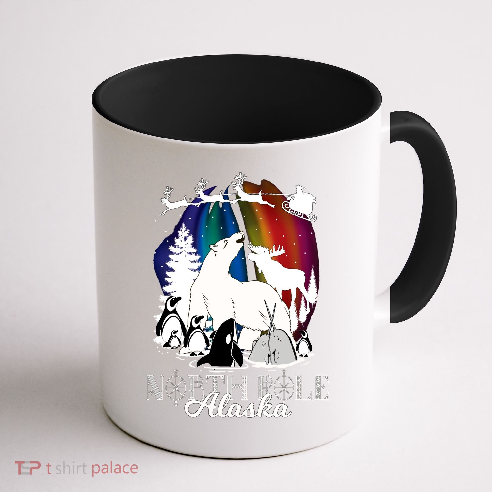 North Pole Alaska Aurora Borealis Christmas Town Souvenir Gift Coffee Mug