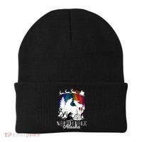 North Pole Alaska Aurora Borealis Christmas Town Souvenir Gift Beanie thumb 0