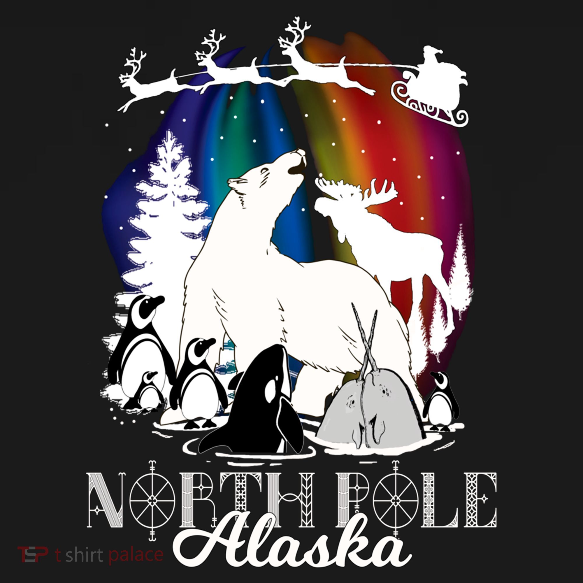 North Pole Alaska Aurora Borealis Christmas Town Souvenir Gift Women's Hoodie