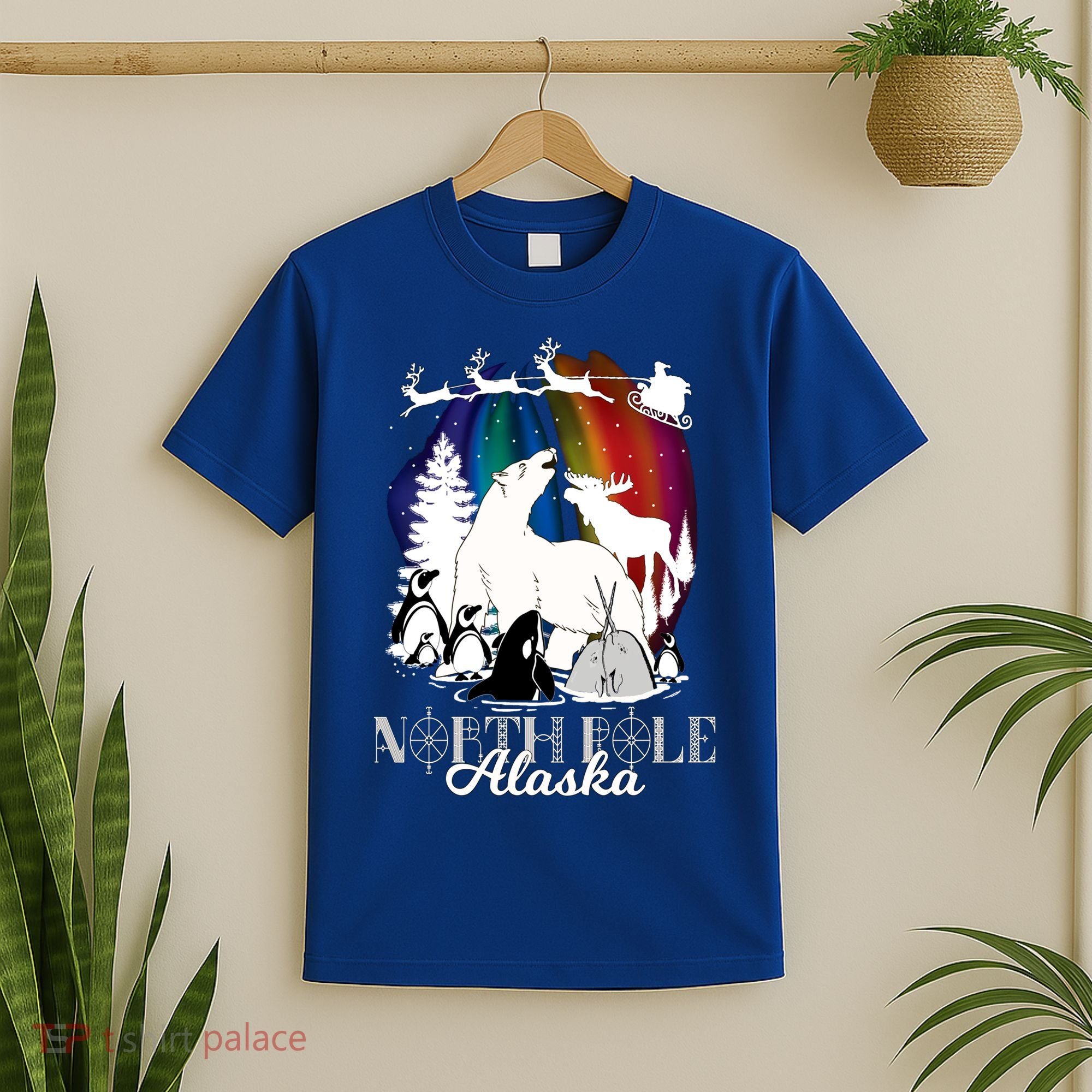 North Pole Alaska Aurora Borealis Christmas Town Souvenir Gift T-Shirt