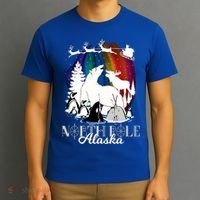 North Pole Alaska Aurora Borealis Christmas Town Souvenir Gift T-Shirt thumb 3