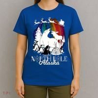 North Pole Alaska Aurora Borealis Christmas Town Souvenir Gift T-Shirt thumb 4
