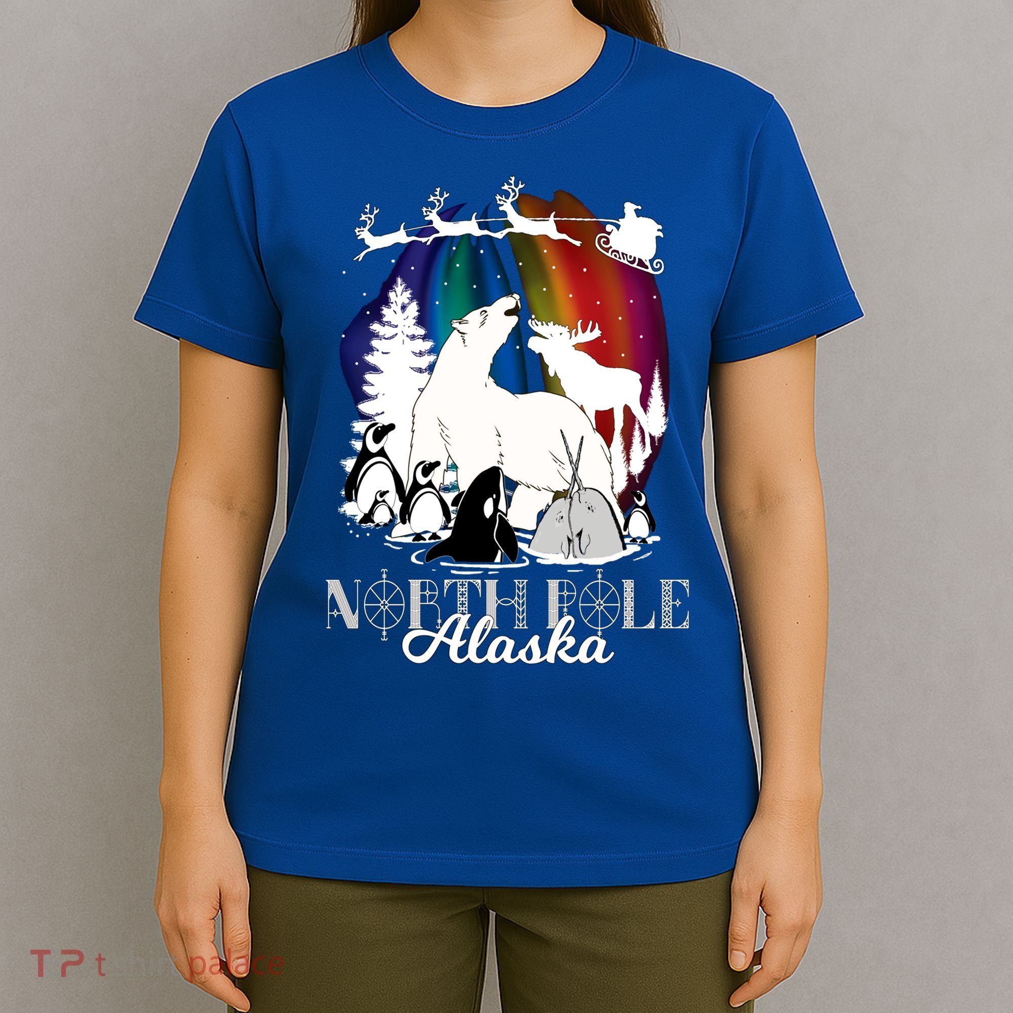 North Pole Alaska Aurora Borealis Christmas Town Souvenir Gift T-Shirt