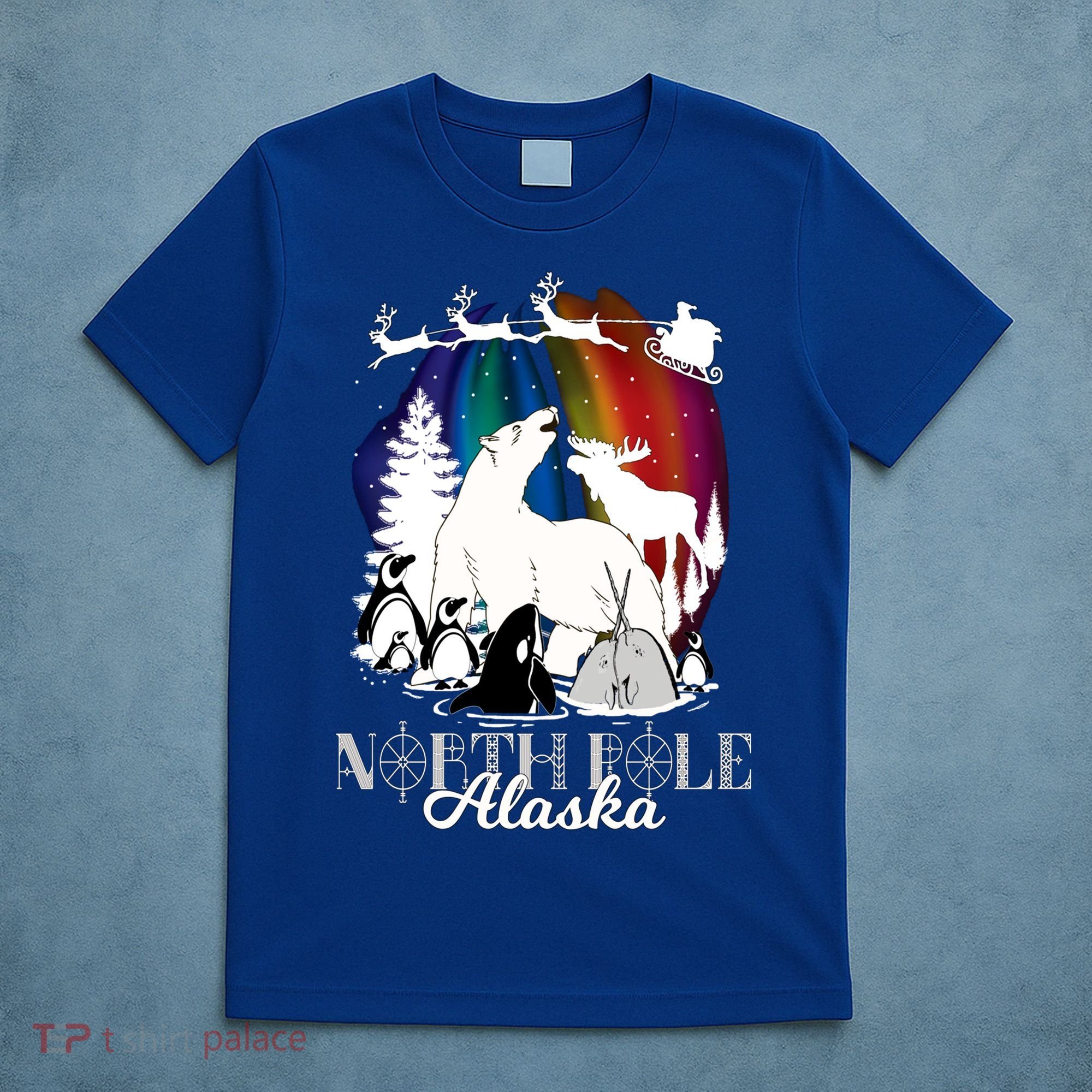 North Pole Alaska Aurora Borealis Christmas Town Souvenir Gift T-Shirt