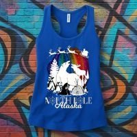 North Pole Alaska Aurora Borealis Christmas Town Souvenir Gift Women's Tank Top thumb 3