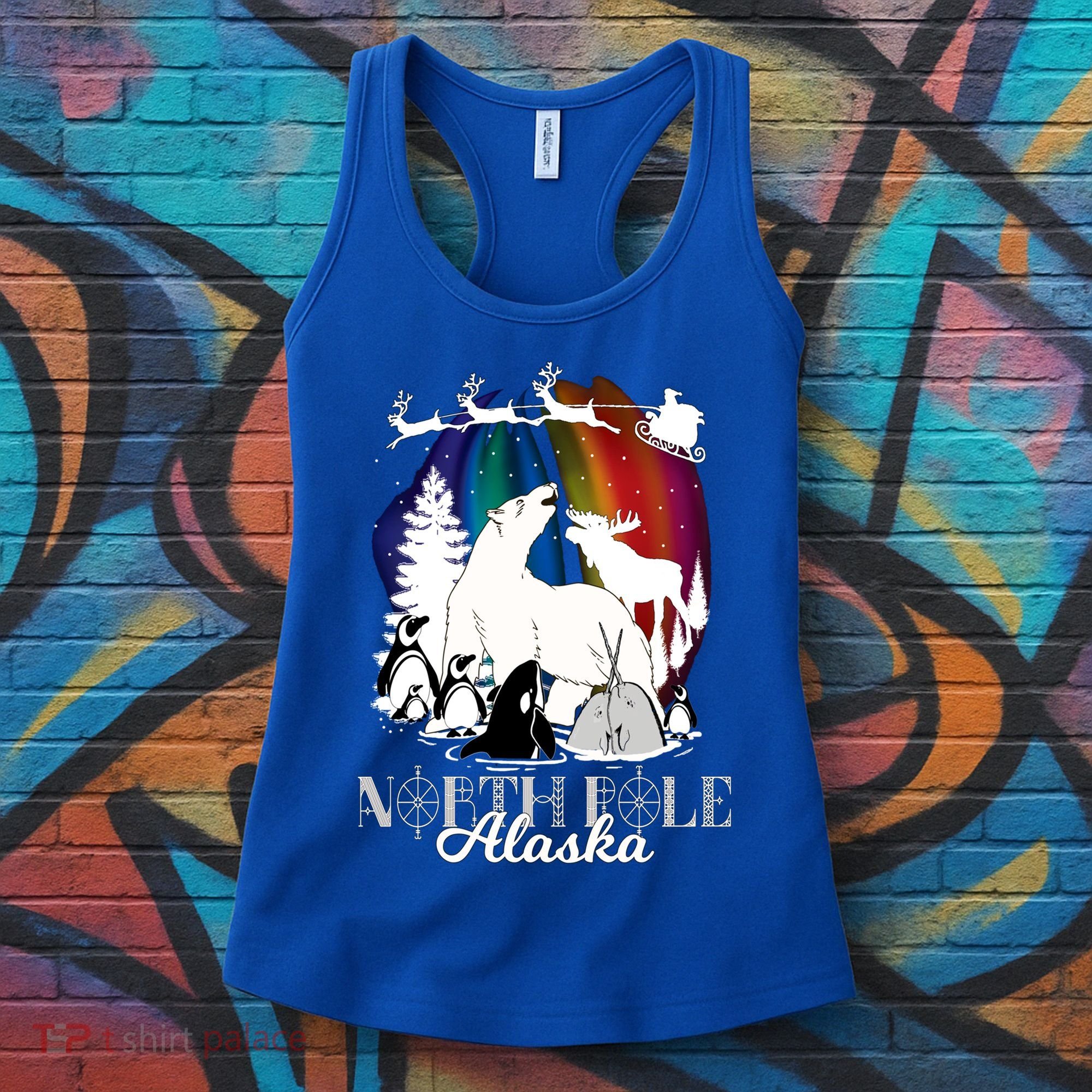 North Pole Alaska Aurora Borealis Christmas Town Souvenir Gift Women's Tank Top