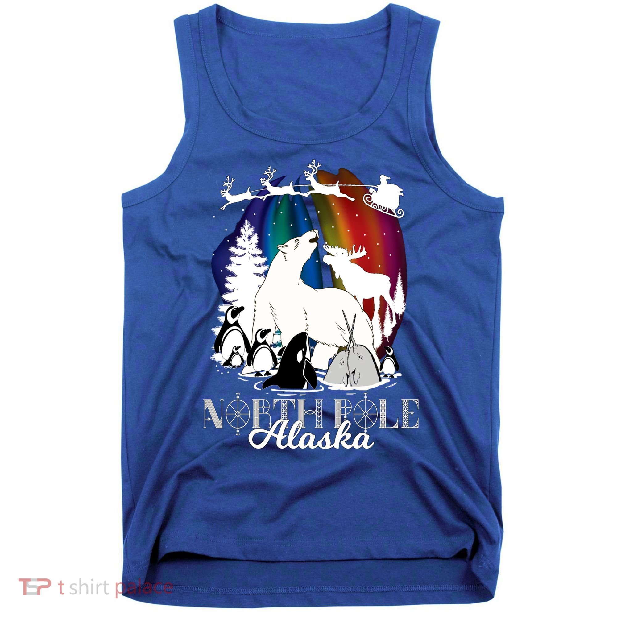 North Pole Alaska Aurora Borealis Christmas Town Souvenir Gift Tank Top
