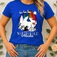 North Pole Alaska Aurora Borealis Christmas Town Souvenir Gift Women's T-Shirt thumb 2