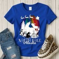 North Pole Alaska Aurora Borealis Christmas Town Souvenir Gift Women's T-Shirt thumb 3