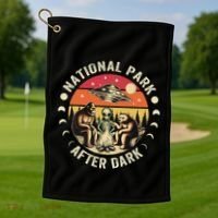 National Park After Dark Funny Golf Towel thumb 1