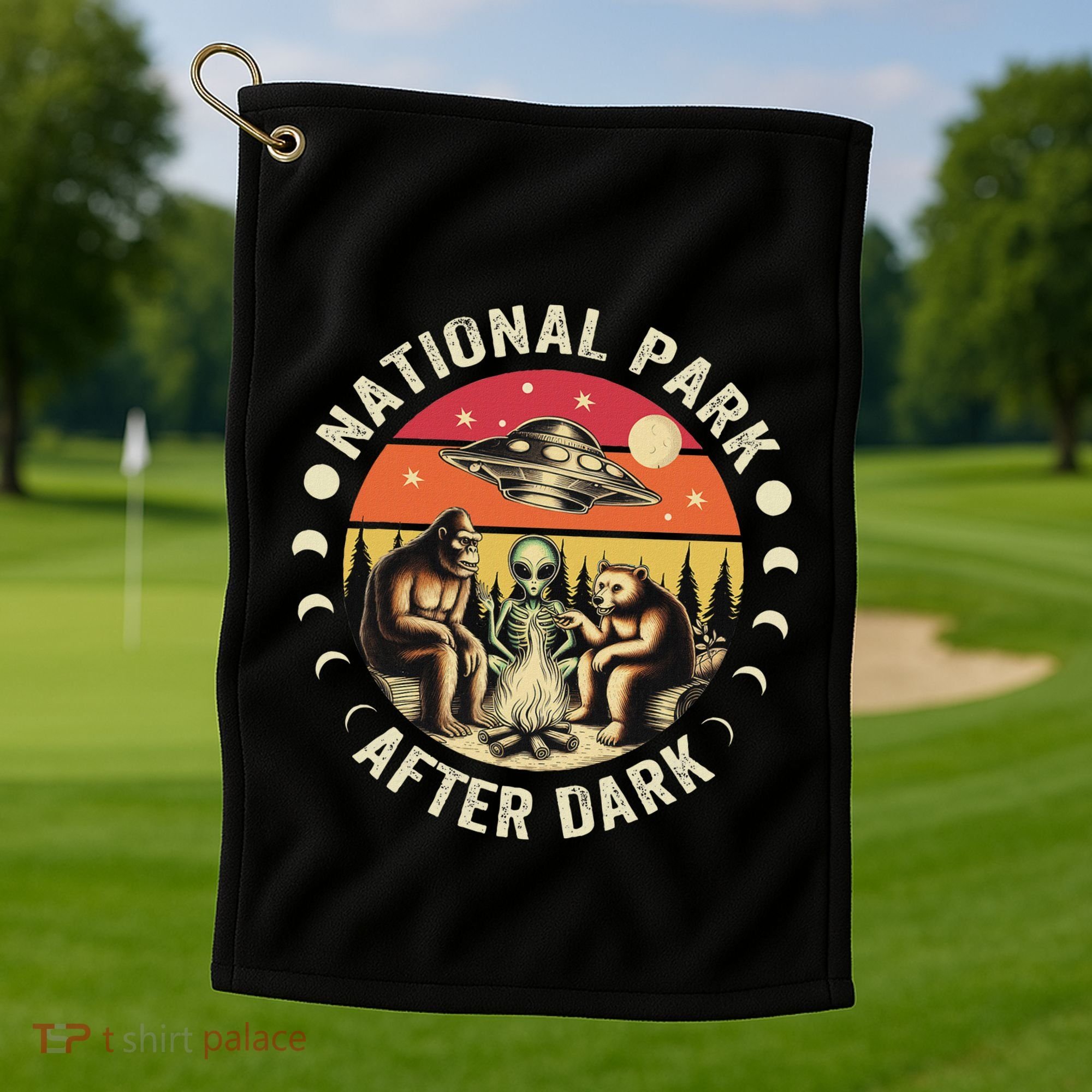 National Park After Dark Funny Golf Towel