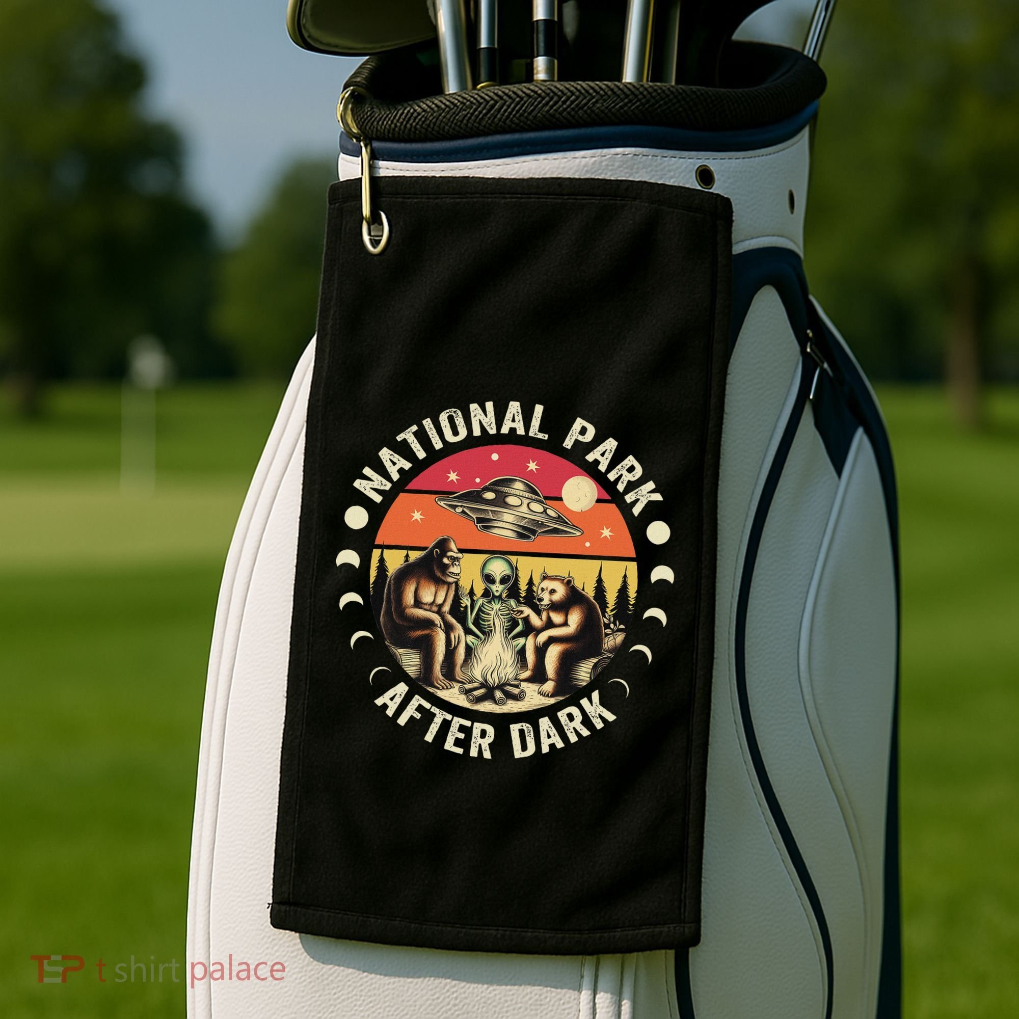 National Park After Dark Funny Golf Towel