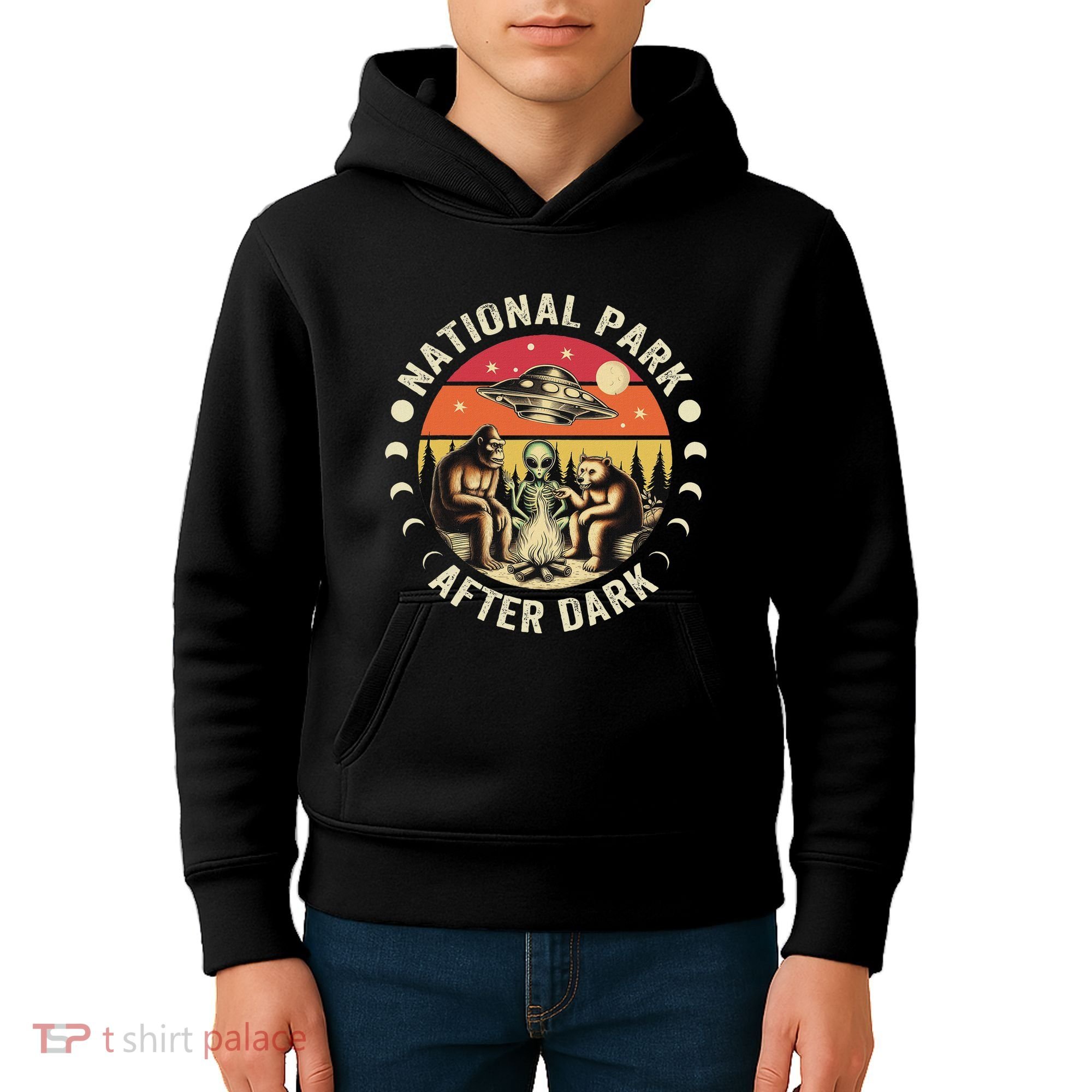 National Park After Dark Funny Kids Hoodie