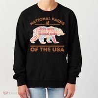 National Parks Bear Hiking Travel Camping Outdoors Retro USA  Women's Sweatshirt thumb 0