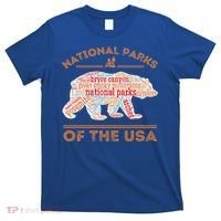 National Parks Bear Hiking Travel Camping Outdoors Retro USA  T-Shirt thumb 0