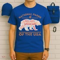 National Parks Bear Hiking Travel Camping Outdoors Retro USA  T-Shirt thumb 6